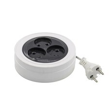 Удлинитель сетевой "рулетка" 3 розетки ШВВП 2х0,75мм², 6А, б/з, 5м, (шт.)