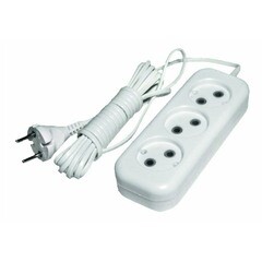 Удлинитель сетевой 3 розетки ШВВП 2х0,75мм², 6А, б/з, 3м, (шт.)
