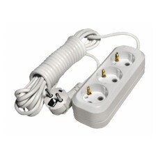 Удлинитель сетевой 3 розетки ПВС 3х0,75мм², 10А, с/з, 1,7м, (шт.)