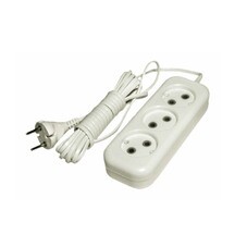 Удлинитель сетевой 3 розетки ПВС 2*0,75мм², 10А, б/з, 1,7м, (шт.)