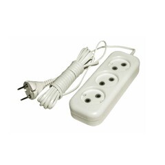 Удлинитель сетевой 3 розетки ПВС 2*0,75мм², 10А, б/з, 1,7м, (шт.)