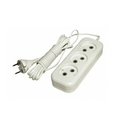 Удлинитель сетевой 3 розетки ПВС 2*0,75мм², 10А, б/з, 3м, (шт.)