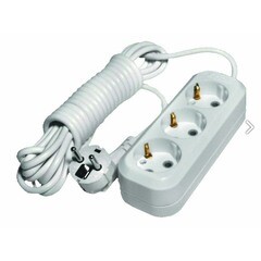 Удлинитель сетевой 3 розетки ПВС 3х0,75мм², 10А, с/з, 5м, (шт.)