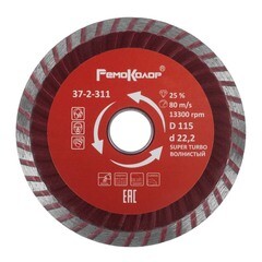 Диск отрезной алмазный Professional универсальный "Турбо" волнистый профиль, 115х22,2 мм, (шт.)
