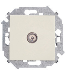 Розетка телевизионная Simon 15 встраиваемая слоновая кость (1591475-031) - фото 1