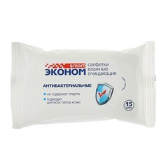 Салфетки влажные антибактериальные, 15шт, (уп.)