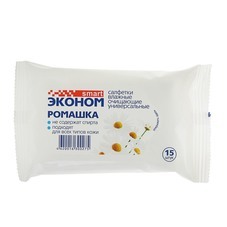 Салфетки влажные "Ромашка", 15шт, (уп.)