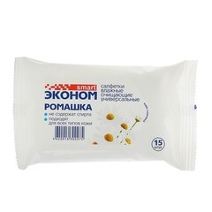 Салфетки влажные "Ромашка", 15шт, (уп.)