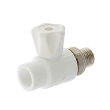 Кран PP-R, шаровый, для радиатора, прямой, 20ммх1/2", (шт.)