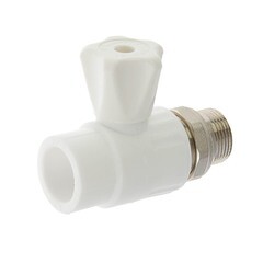 Кран PP-R, шаровый, для радиатора, прямой, 25ммх3/4", (шт.)