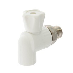 Кран PP-R, шаровый, для радиатора, угловой, 20ммх1/2", (шт.)