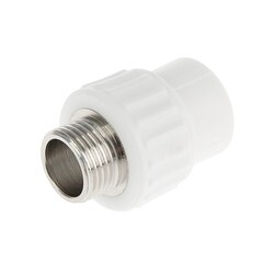 Муфта PP-R, переходная, наружная резьба, 20мм x1/2", (шт.)