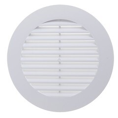 Решетка вентиляционная (A10RK) круглая, неразъемная, наклонные жалюзи, 130мм с фланцем 100мм, (шт.)