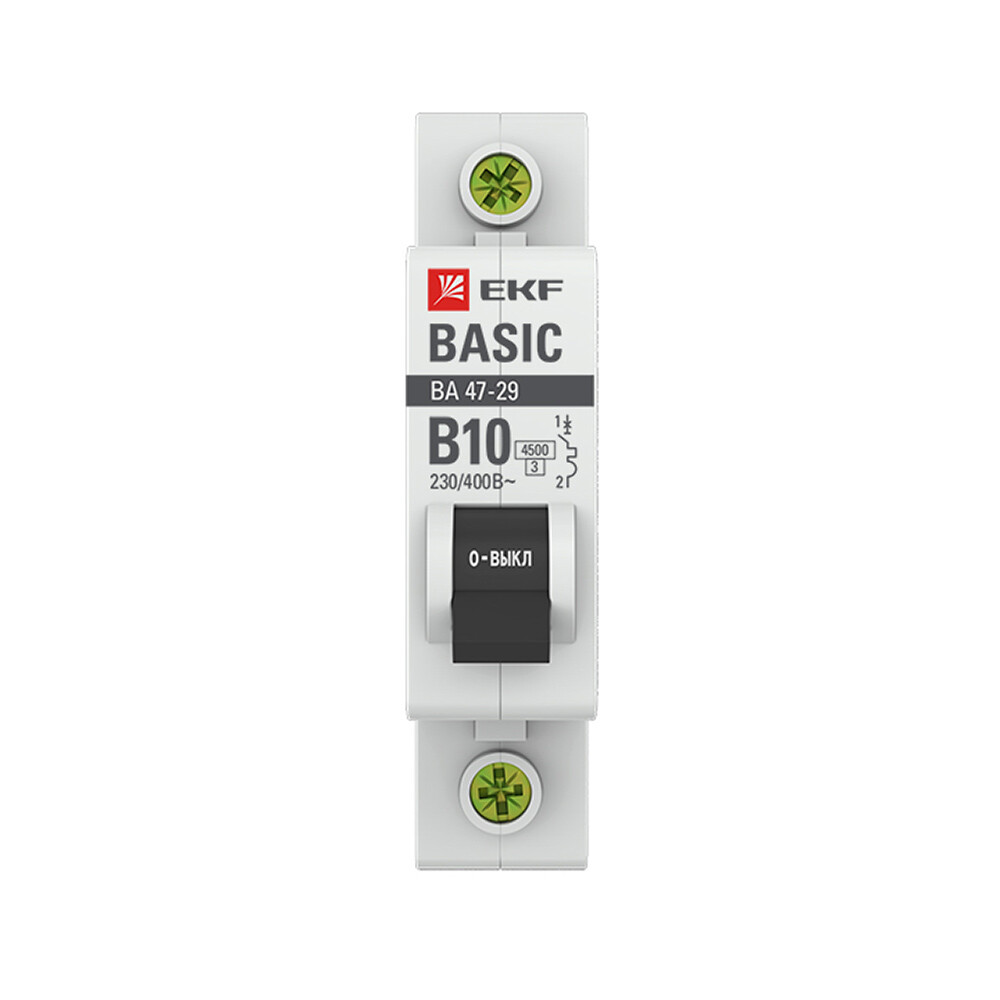 Изображение товара Автоматический выключатель модульный EKF Basic ВА 47-29 1P 10А