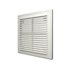 Решетка вентиляционная (2525Р) с сеткой, разъемная, наклонные жалюзи, 249х249мм, (шт.)