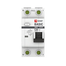 Автомат дифференциальный EKF Basic АД-12 20А 1P+N тип AC 30 мА 4,5 кА (DA12-20-30-bas)