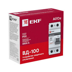 УЗО EKF PROxima ВД-100 63А 1P+N тип AC 300 мА 4,5 кА (elcb-2-63-300-em-pro) - фото 2