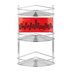 Полка для ванной ЧМЗ угловая трехъярусная 222х222х474 мм металл хром (501-006-28) - фото 2