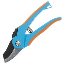 Секатор высокоуглеродистая сталь, с наковальней, пластиковые ручки, 205мм, (шт.)