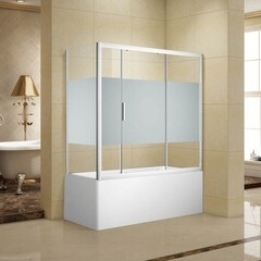 Шторка для ванны c боковой стенкой Aquanet Practic AE10-B-180H150U-CP + AE10-F-80H150U-CP