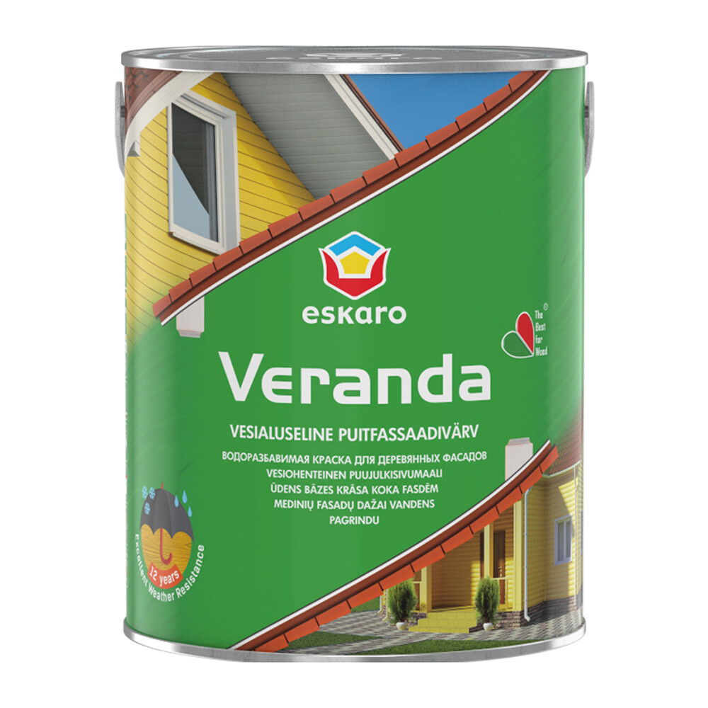 Изображение товара Фасадная масляно-акриловая краска Eskaro Veranda для деревянных фасадов 0,95 л
