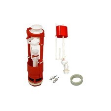 Арматура сантехническая 2-х уровневая, универсальный клапан, нижняя подводка, белая кнопка, (шт.)