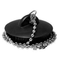 Пробка для ванной, с цепочкой, черная , (шт.)