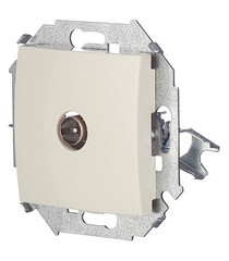 Розетка телевизионная Simon 15 встраиваемая слоновая кость (1591475-031) - фото 3