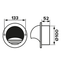 Выход вентиляционный стенной стальной Era d100 мм - фото 4