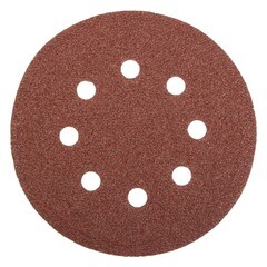 Круг абразивный на ворсовой основе, под липучку, перфорированный, Р240, 125мм , 5шт.