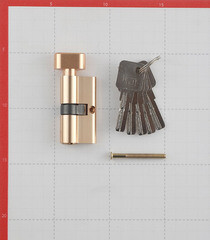 Цилиндр Palladium AL 60 C T01 PB 60 30х30 мм ключ/вертушка латунь - фото 2