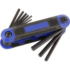 Набор складных ключей HEX CrV, в пласт. Держатель, 1,5; 2,0; 2,5; 3,0; 4,0; 5,0; 6,0; 8,0 мм, (шт.)