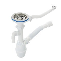 Сифон для мойки, с кругл. переливом, с отводом, в комп. с гибк. Трубой, 3 1/2"х40мм, 40х40/50, (шт.)