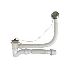 Сифон для ванны, с выпуском и переливом в комплекте с гибкой трубой, 1 1/2"х40мм, 40х40/50, (шт.)
