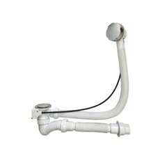 Сифон для ванны полуавтомат с выпуск. и перелив. с гиб.трубой, 1 1/2"х40мм, труба 40х40/50, (шт.)