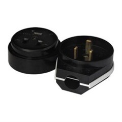 Силовой разъем 1234 карболитовый, РШ-ВШ 32А, 250В, открытый угловой, черный, (шт.)