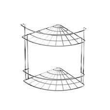 Полка для ванной угловая 2 яруса гальваника цинк,цвет хром, (шт.)