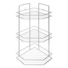 Полка для ванной угловая трапеция 3 яруса гальваника цинк,цвет хром , (шт.)