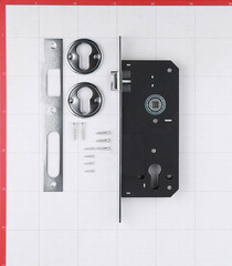 Замок врезной Palladium 2000 CP универсальный под цилиндр хром - фото 3