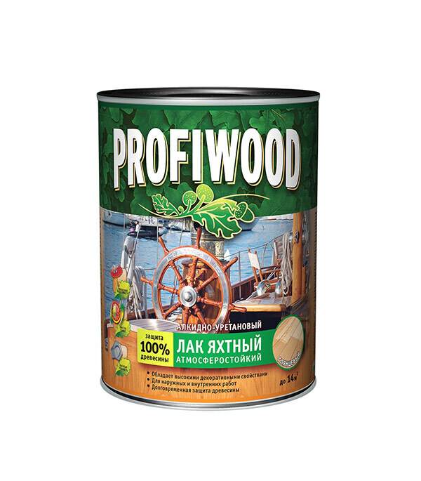 Изображение товара Яхтный алкидно-уретановый лак Profiwood бесцветный 2,4 кг быстро сохнущий