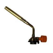 Горелка газовая на бутановый баллон, латунь, свободное вращение 360°, пламя 1300°, 70х195мм, (шт.)