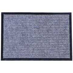 Коврик грязезащитный Ребро ПВХ, полиэстер, серый, 60х90см, (шт.)