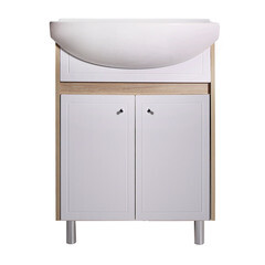 Изображение товара Тумба под раковину АСБ-Мебель Альпина 60 см напольная дуб золотой/белая (11781)
