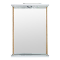 Зеркало с подсветкой с полкой 60х73,8 см в раме белой/дуб золотой АСБ-Мебель Альпина