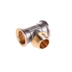 Тройник латунный, внутренняя/наружная/внутренняя резьба, 1/2", (шт.)