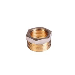 Футорка латунная, переходная, внутренняя резьба, 1/2"x3/8", (шт.)
