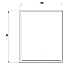 Зеркало с подсветкой прямоугольное 71х85 см в раме белой с сенсорным включением АСБ-Мебель Марика (12224) - фото 3