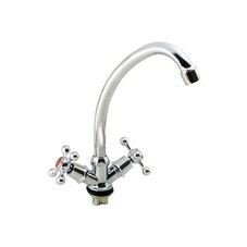 Смеситель эконом двухвентильный, для кухни, гайка, керам. кран-букса 1/2", (шт.)