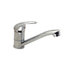 Смеситель эконом однорычажный для мойки, шпилька, керамический картридж 35мм, гусак 15см, (шт.)