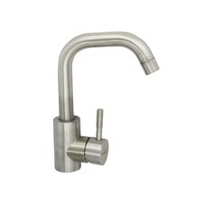 Смеситель нержавеющая сталь однорычажный, для кухни, крепление гайка, картридж 40мм, (шт.)